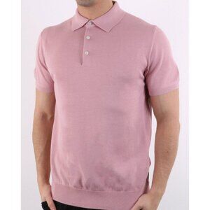 Ben Sherman Short Sleeve Polo Shirt Light Pink Preppy Cotton Knitted Small